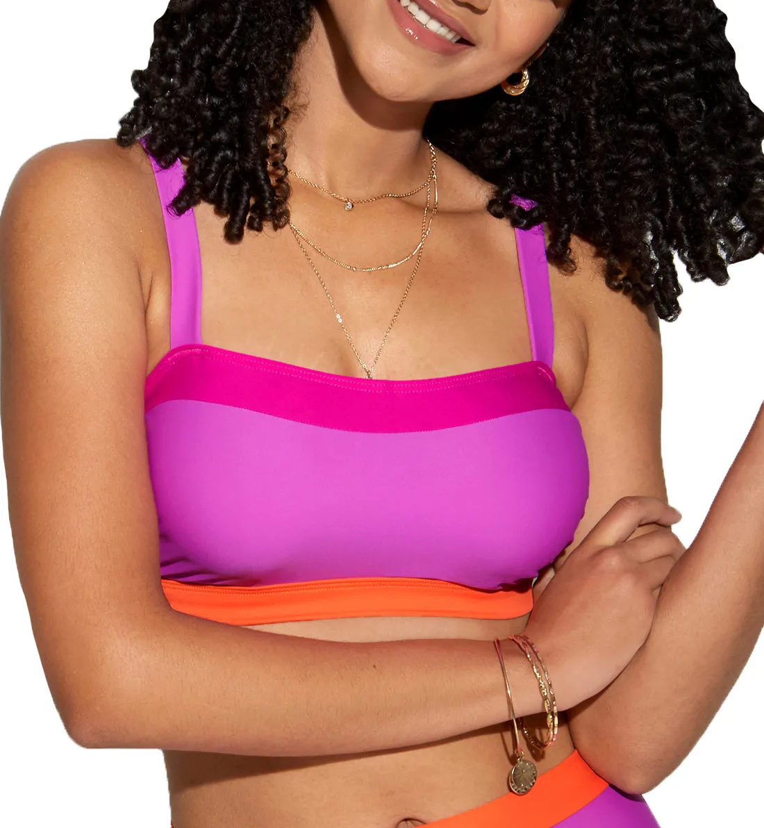 Pour Moi Color Block Hidden Wire Cami Swim Top (25201) - Multi