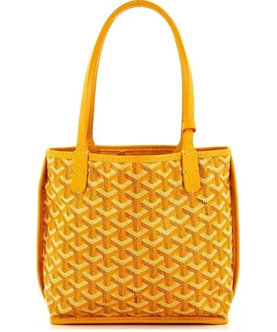 Pre-owned Goyard Mini Anjou Reversible Tote Coated Canvas