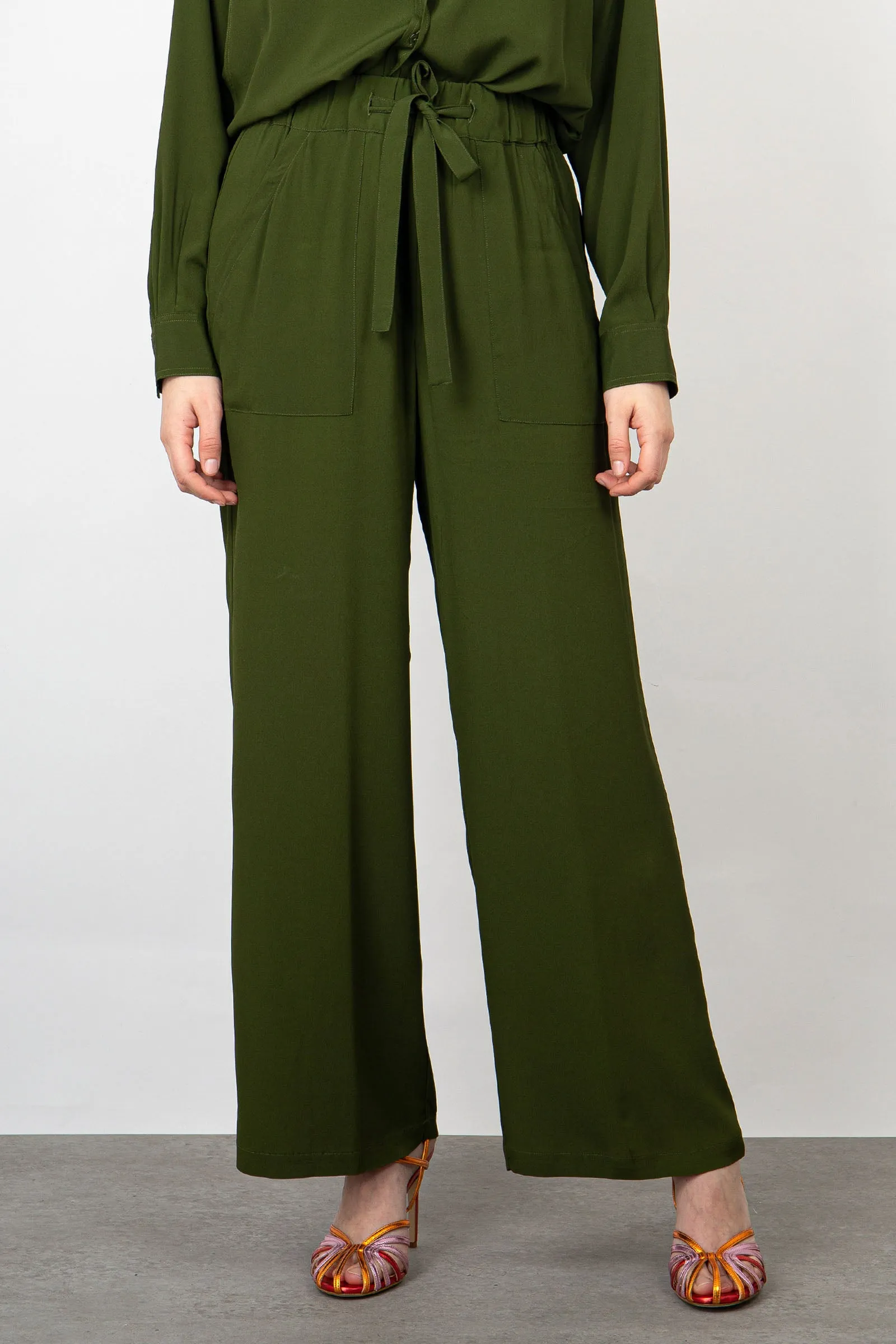 SemiCouture Pantalone Vanda Seta Verde