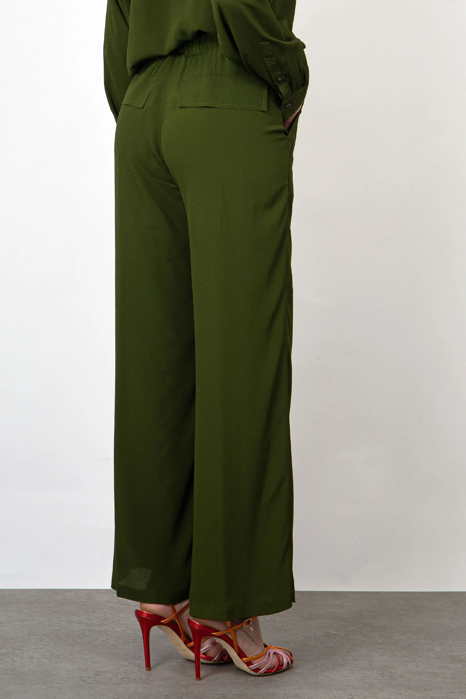 SemiCouture Pantalone Vanda Seta Verde