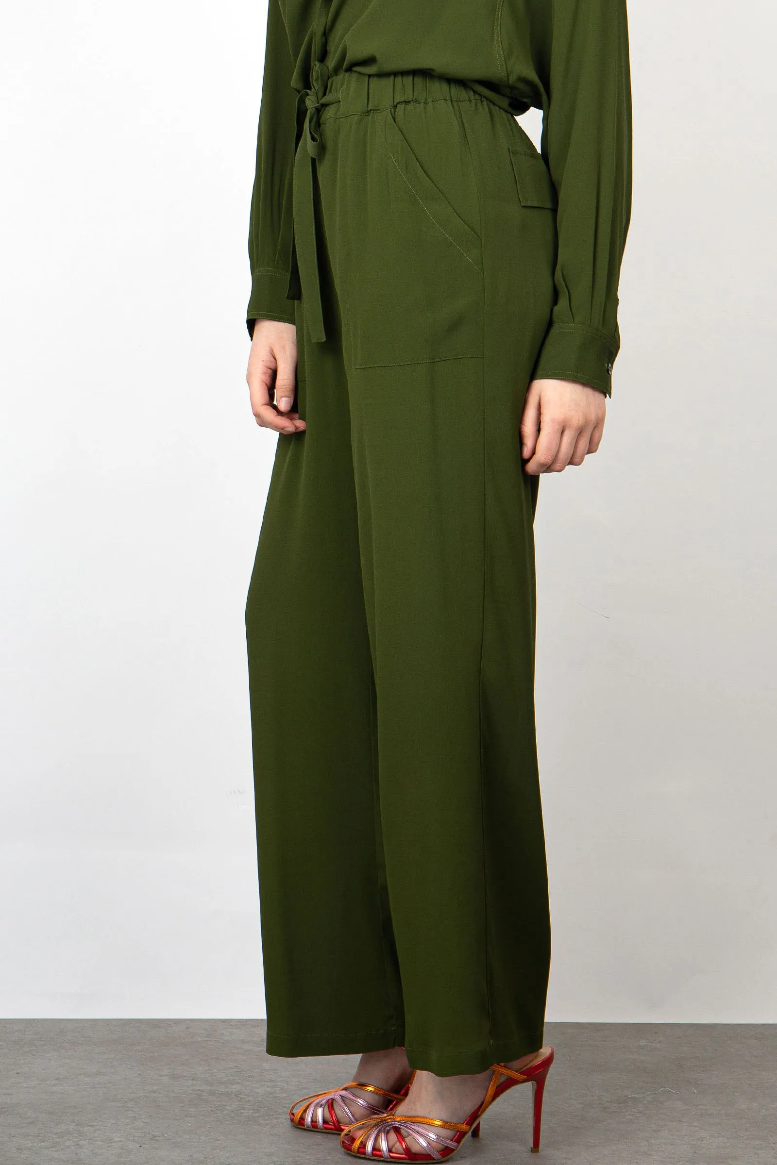 SemiCouture Pantalone Vanda Seta Verde