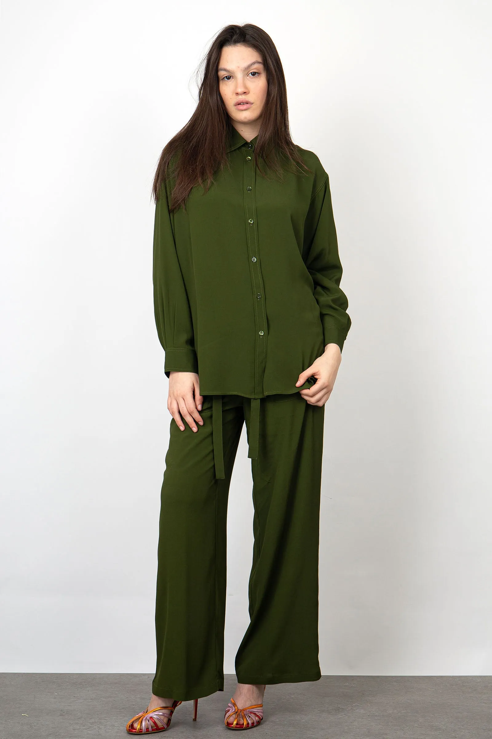 SemiCouture Pantalone Vanda Seta Verde