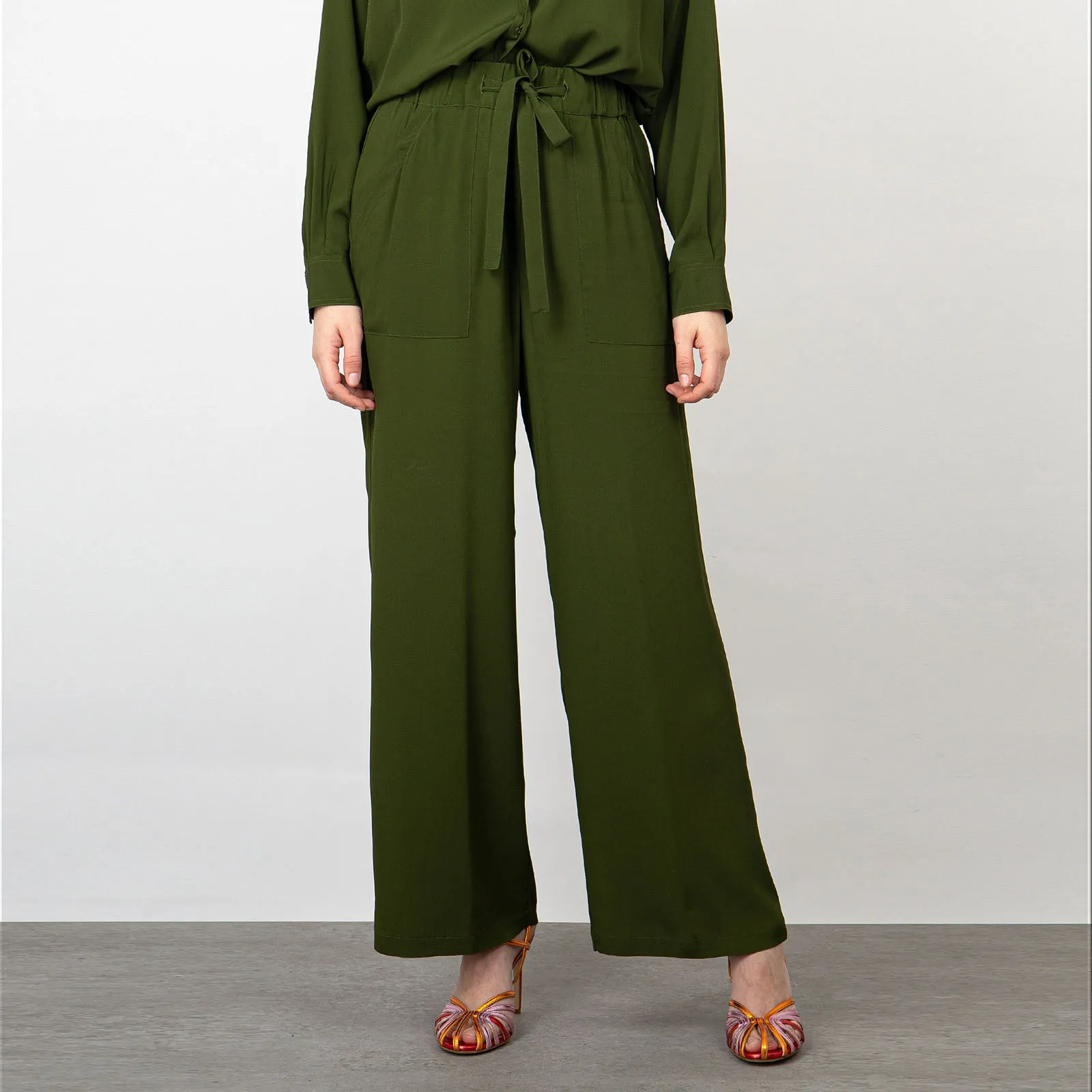 SemiCouture Pantalone Vanda Seta Verde