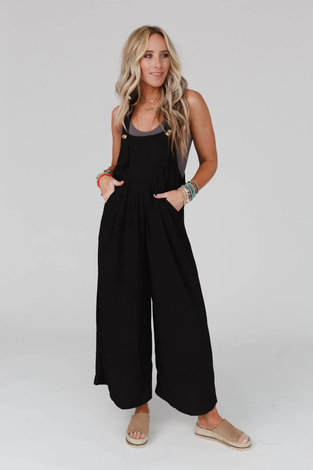 Serenity Wide Leg Jumpsuit - Black