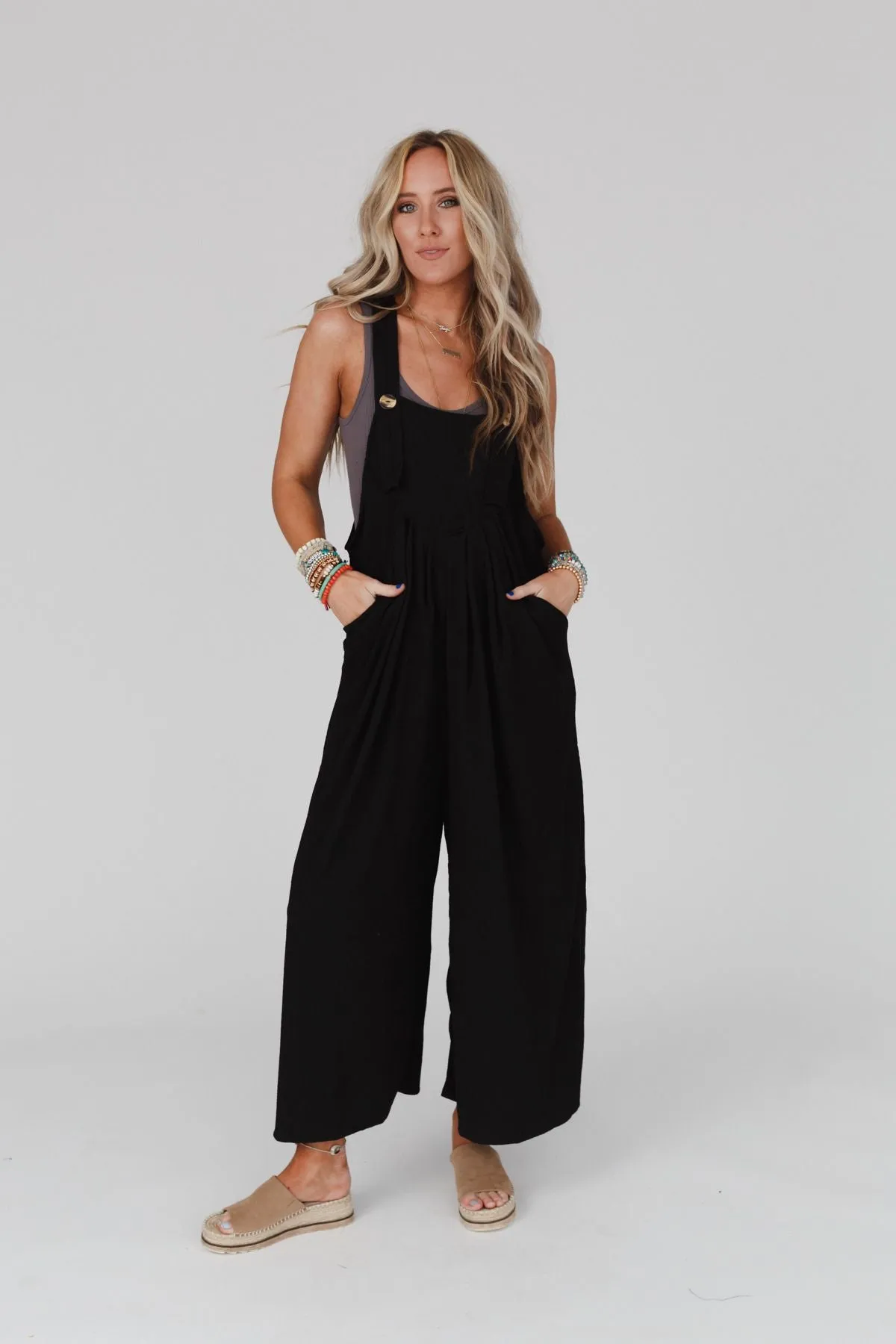 Serenity Wide Leg Jumpsuit - Black