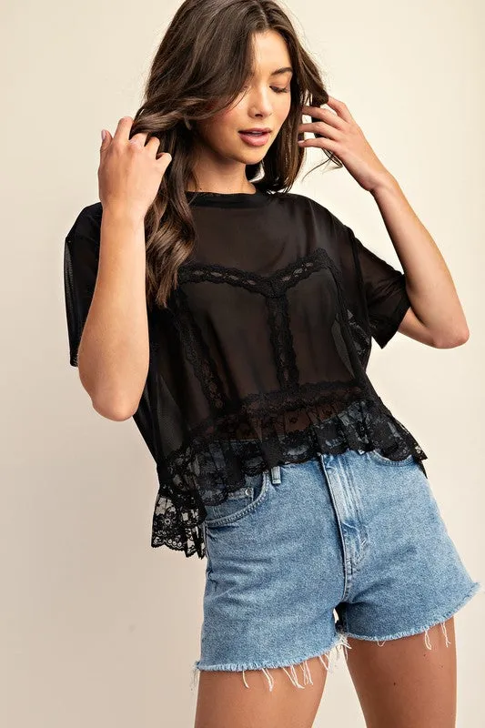 Sheer Black Top