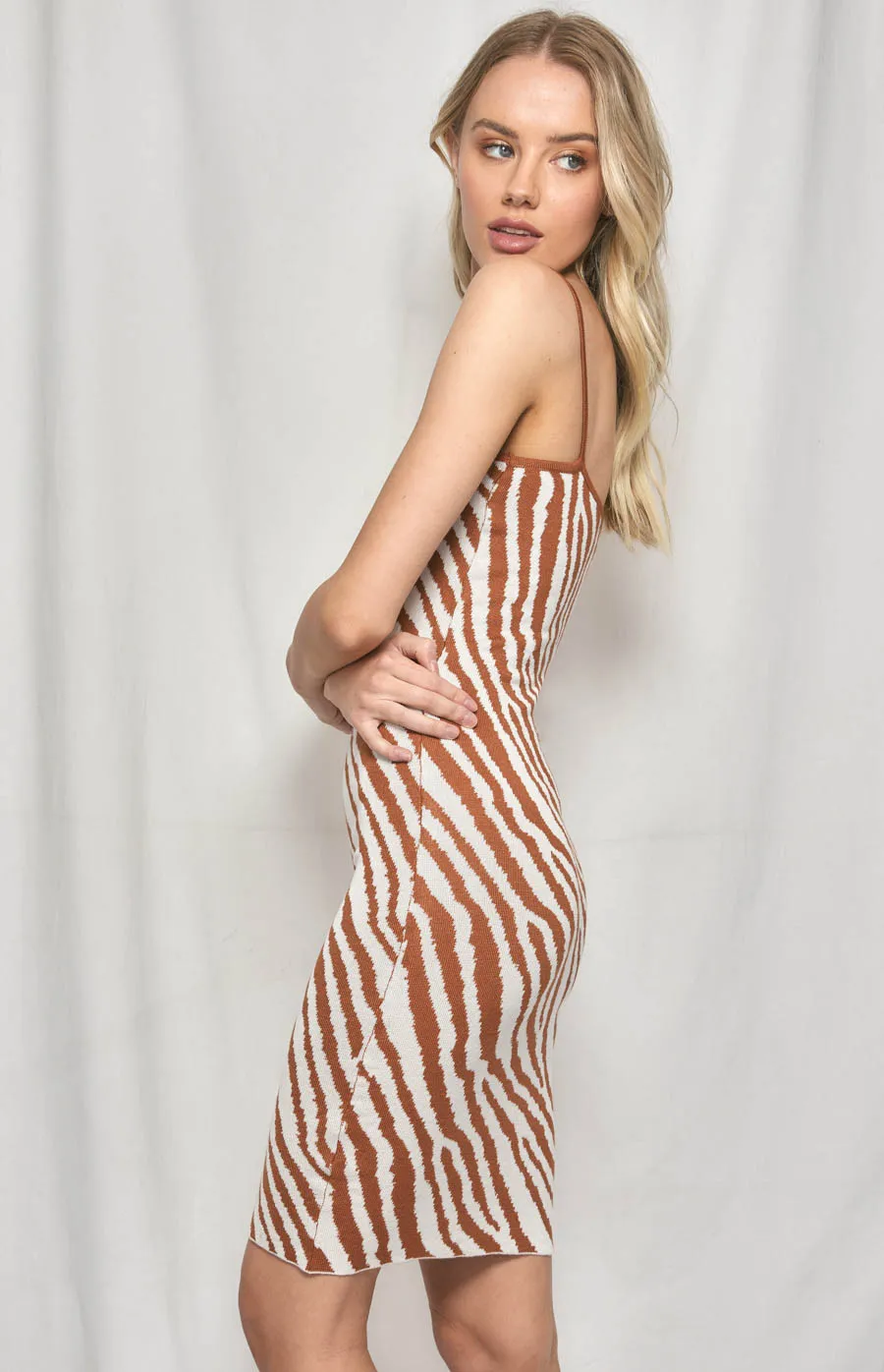 Singlet Strap Zebra Print Mini Dress (WKN300) 