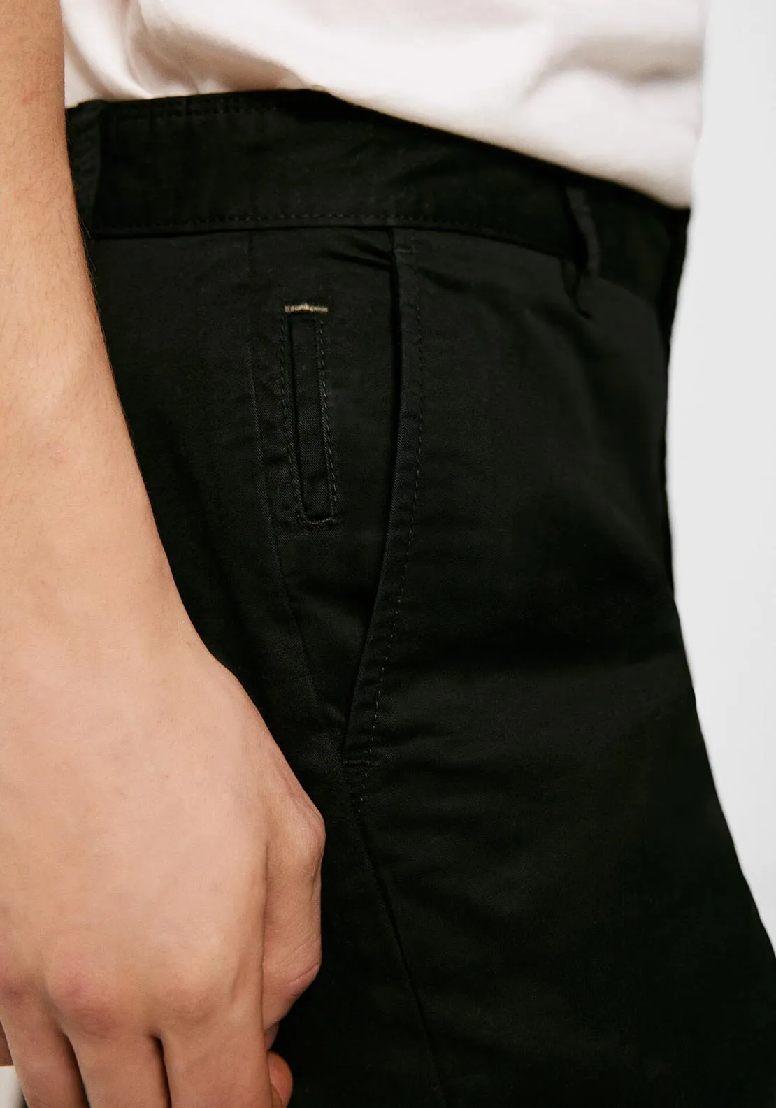 Skinny Basic Patterned Chino - Black