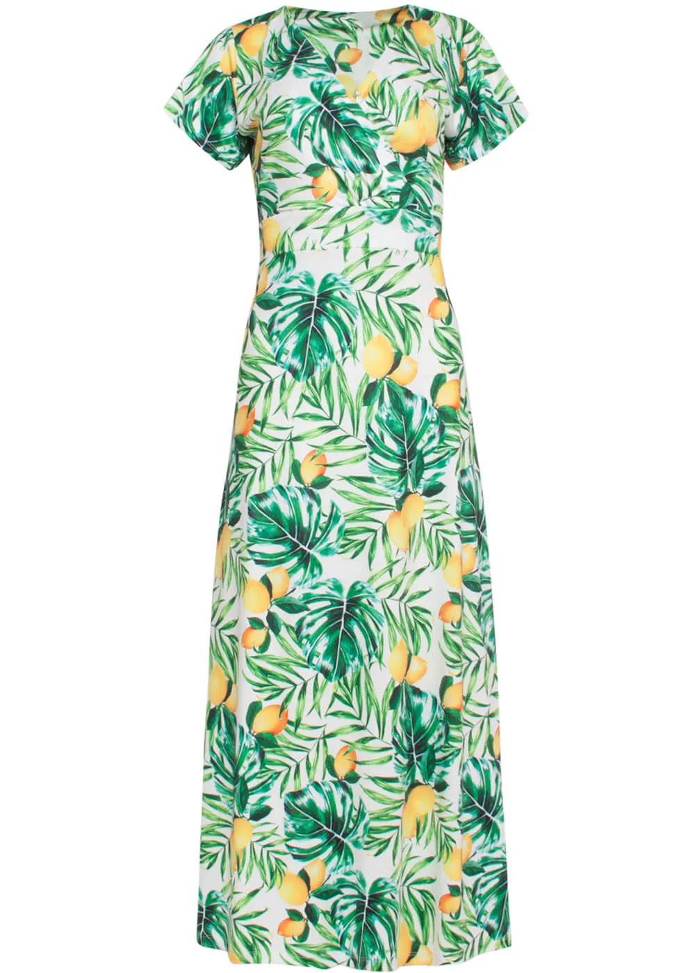 Smashed Lemon Lemonade 70's Maxi Dress White