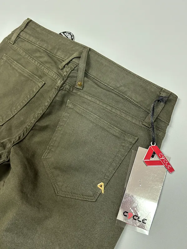 SOLO TG 27 , 30 – Cycle Pantalone Jeans Cotone – Mod. Vita Alta Skinny – Verde Militare