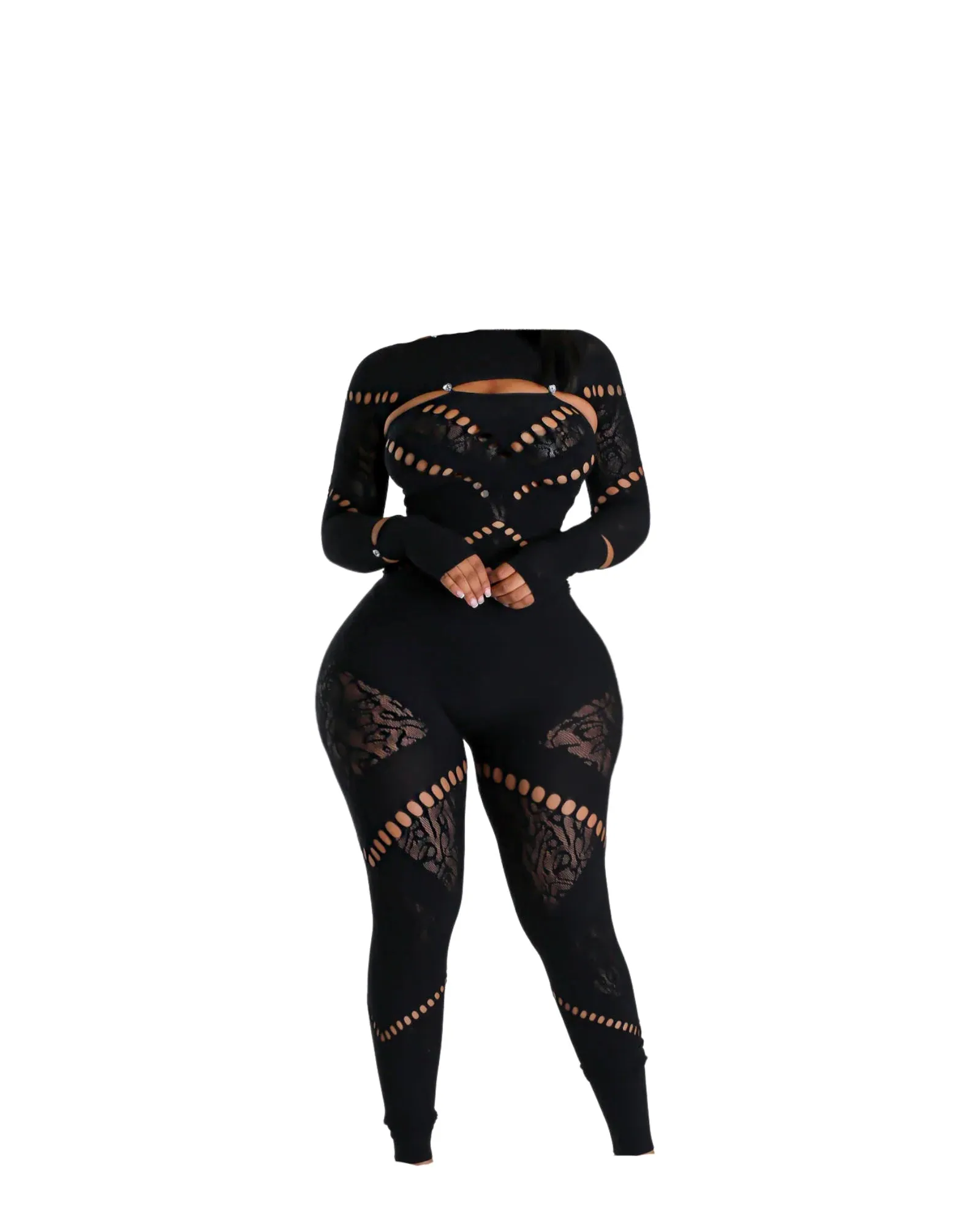 Staci Long Sleeve Cut Out Jumpsuit