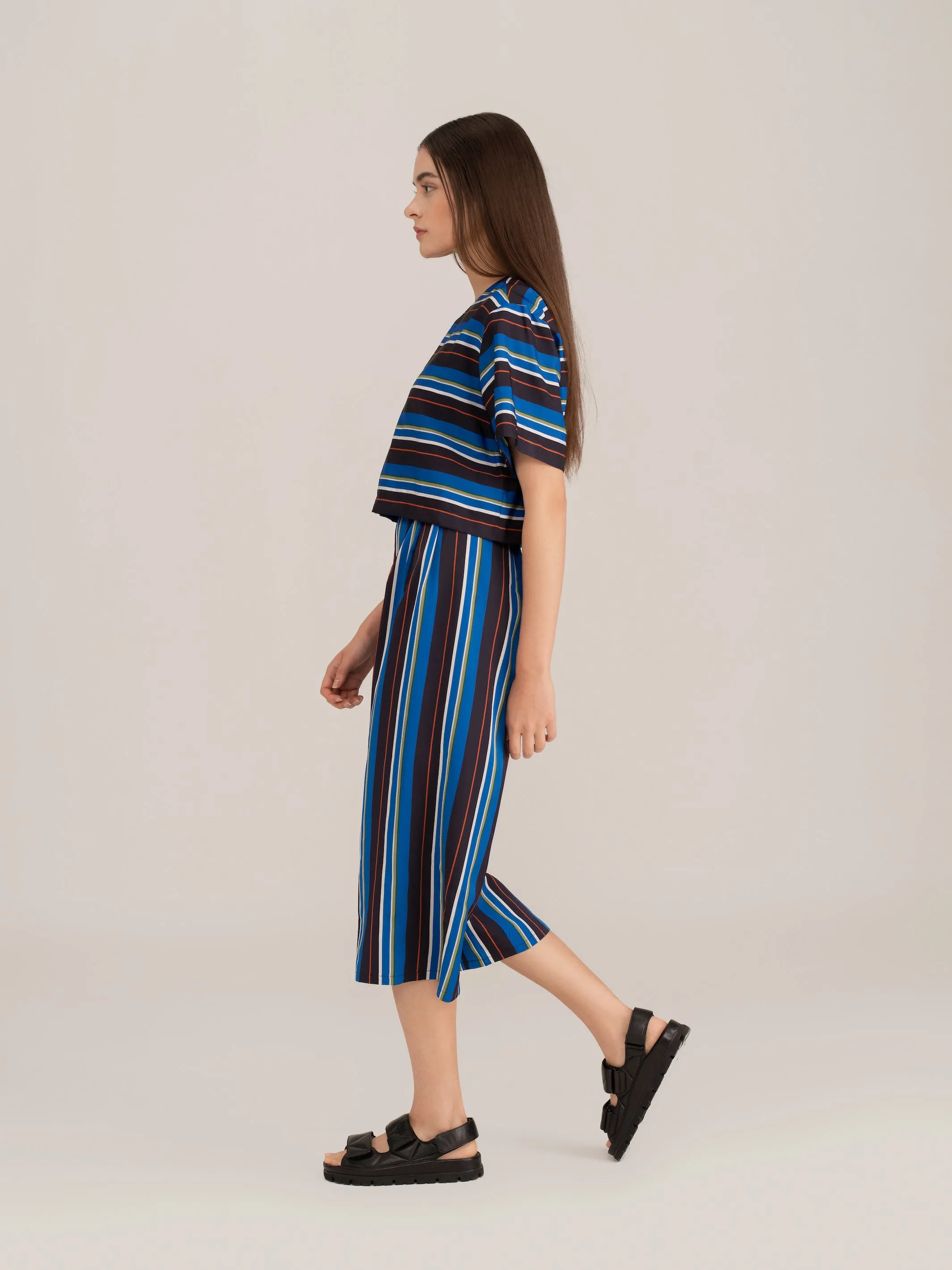 Striped Culottes in Blue