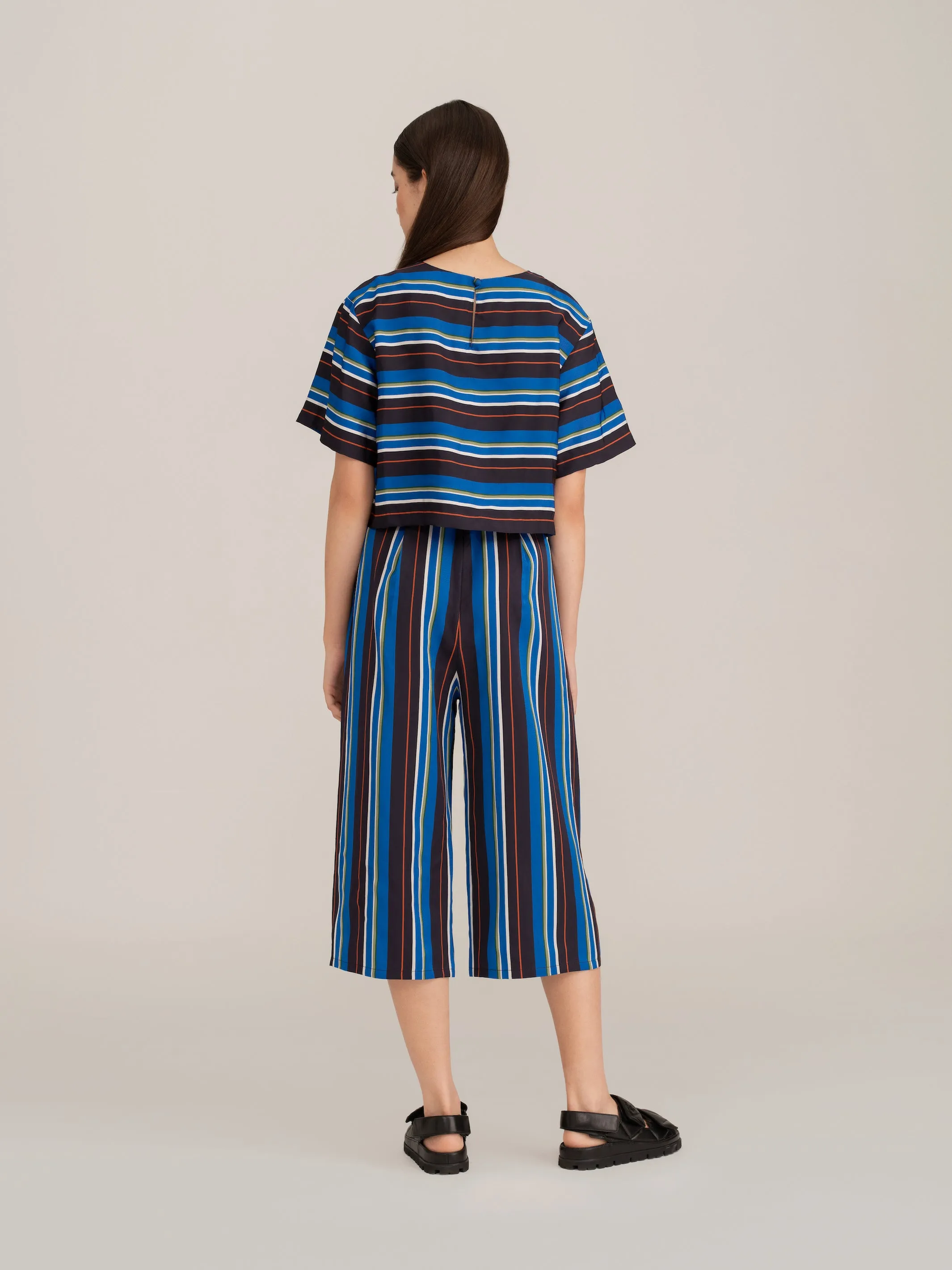 Striped Culottes in Blue