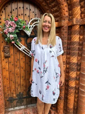 White Floral Pocket Tunic Sasha