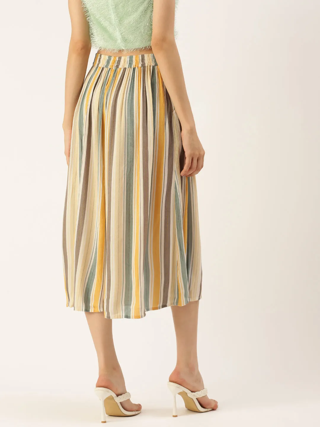 Women's Printed Culottes Dark Mustard