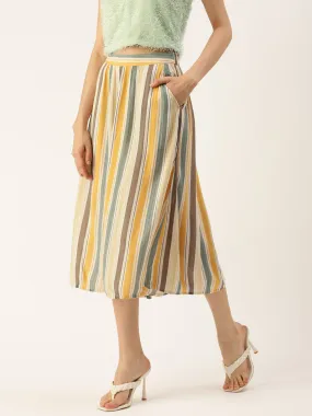 Women's Printed Culottes Dark Mustard