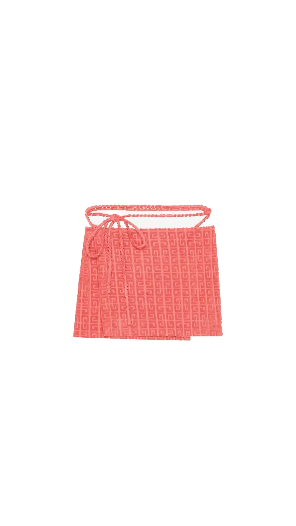 Wrap Mini Skirt In 4G Cotton Towelling - Coral