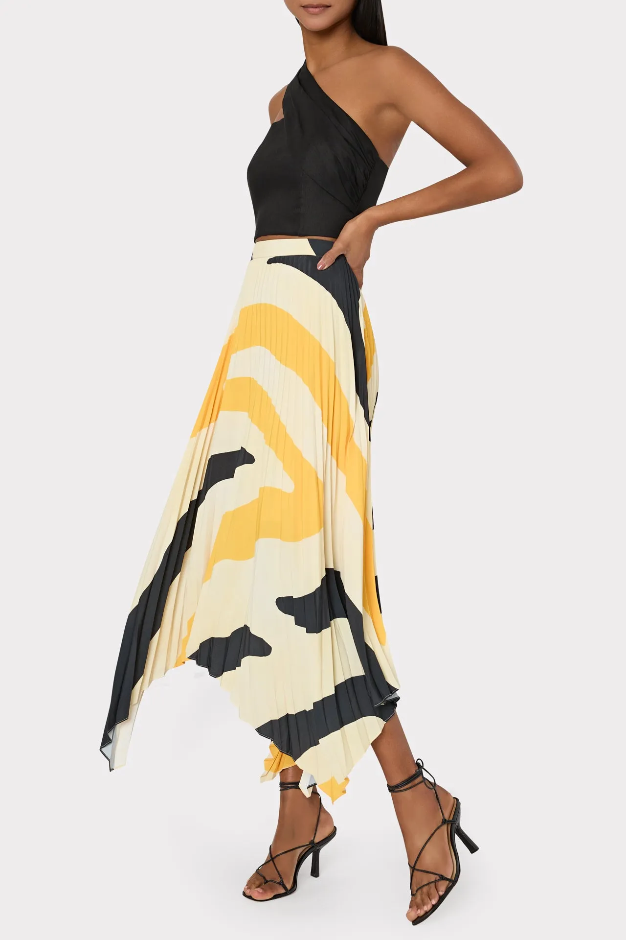 Zebra Pleated Skirt