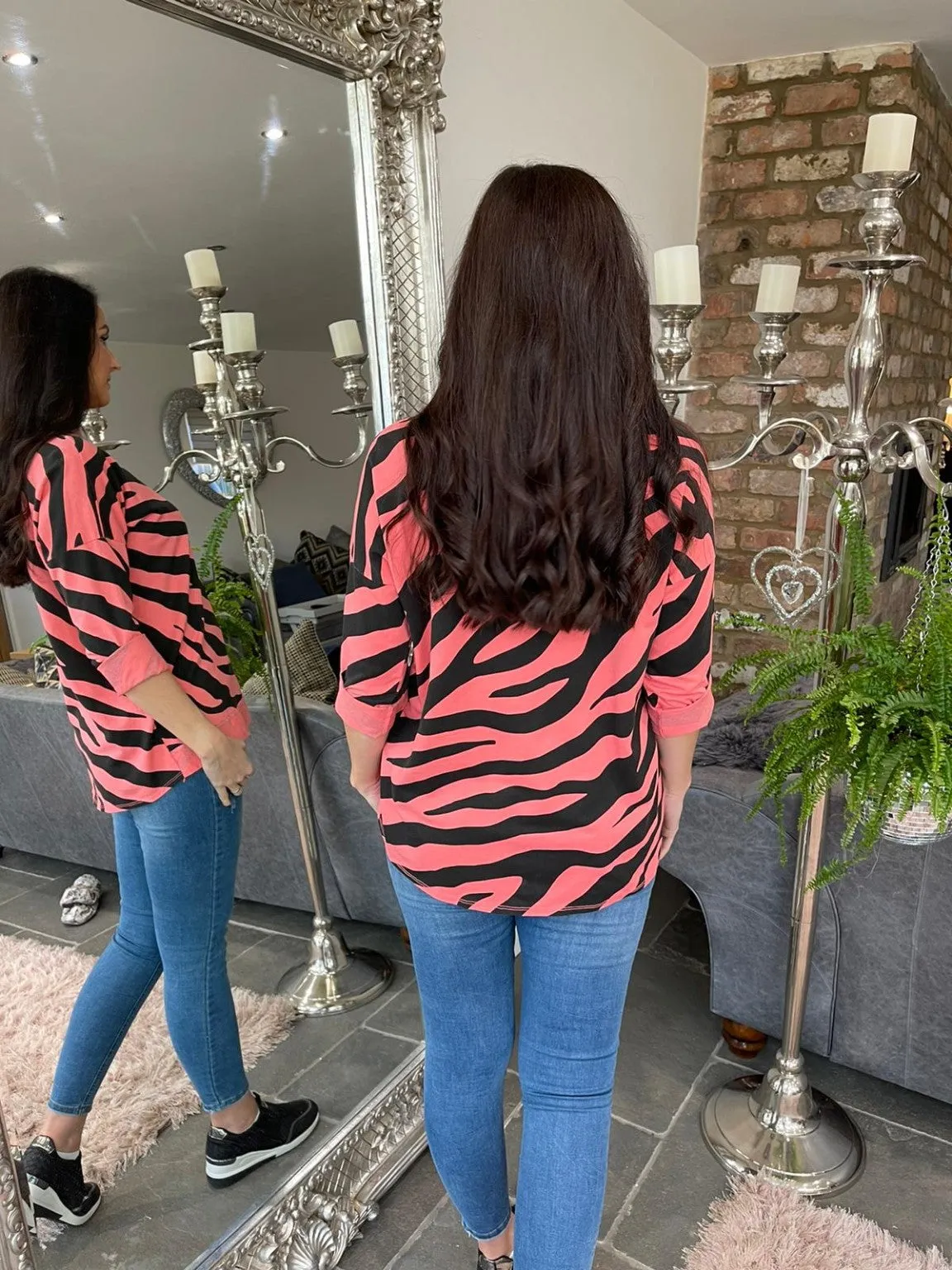 Zebra Print Top Rosa