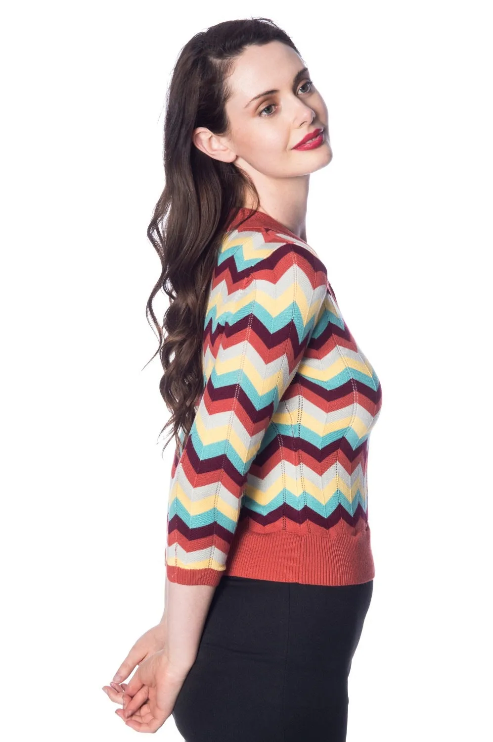 ZOE ZIG ZAG COLLAR TOP